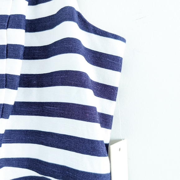 ELIZA J Navy Blue & White Stripe Tasseled Sleeveless Sheath Dress Size 6 - Picture 10 of 11